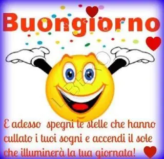 immagine con emoticon e una frase d'amore per il buongiorno